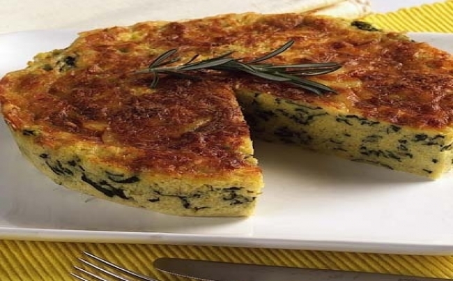 Pastel de acelga y polenta